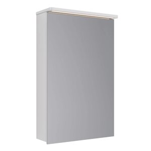 Зеркало-шкаф Lemark Zenon 50х80 см с подсветкой и розеткой, левый, белый глянец