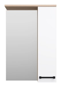 Зеркало-шкаф Misty Крафт 50 правое белое, зебрано сахара
