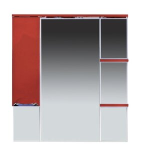 Зеркало-шкаф Misty Кристи 90 L с подсветкой, бордовый