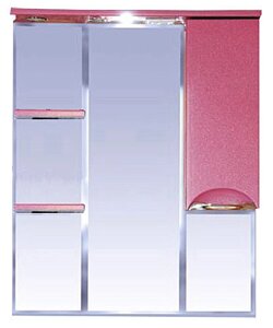 Зеркало-шкаф Misty Жасмин 85 с подсветкой, розовая эмаль R