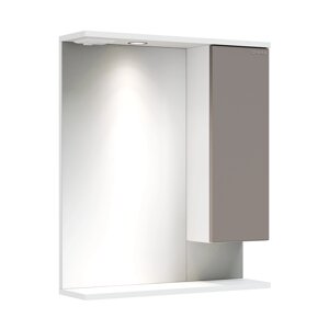 Зеркало-шкаф Onika Марви 60 R с подсветкой, белый/мокко