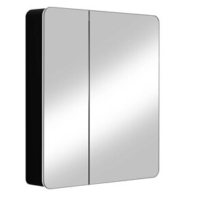 Зеркало-шкаф Reflection Black LED 76х85 с подсветкой, инфракрасный выключатель