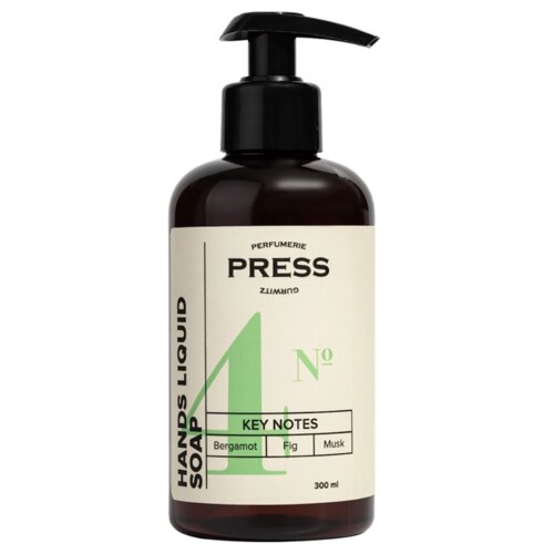 Жидкое мыло для рук №4 увлажняющее с алоэ авокадо пантенолом парфюмированное, 300 мл, Press