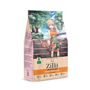 Zillii сухой корм для взрослых кошек с избыточным весом и стерилизованных Индейка с Ягнёнком (2 кг)