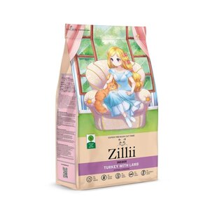 Zillii сухой корм для взрослых кошек живущих в помещении Индейка с Ягнёнком (10 кг)