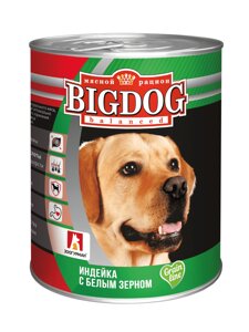 Зоогурман консервы для собак «БигДог», индейка с белым зерном (850 г)