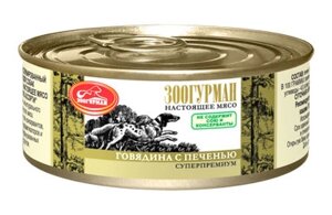 Зоогурман консервы для собак Мясное Ассорти Говядина с печенью (350 г)