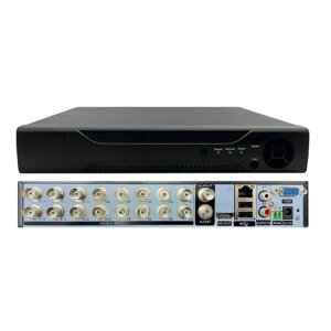 16-ти канальный мультиформатный охранный гибридный видеорегистратор для аналоговых, HD-TVI, AHD, CVI и IP камер