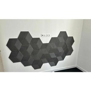 3 D Стеновая панель МДФ "парма" темный бетон, толщина 8мм, 9шт (0,95м2)