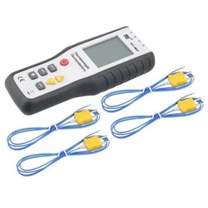 4-х канальный цифровой термометр Hti HT (9815) (EU) (L53100HT9). Измеритель термопары. 4-х канальный цифровой термометр K-Type.