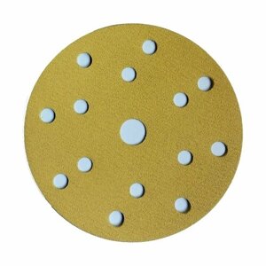 Абразивный шлифовальный круг на бумажной основе VX-Gold под липучку, 150 мм, зернистость P180, 15 отверстий. Набор из 5 штук
