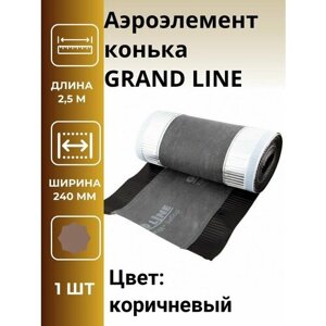 Аэроэлемент конька GRAND LINE коричневый, 240мм (2,5м)1шт