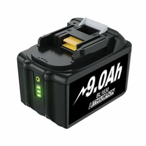Аккумулятор для Makita 18V 9Ah Li-Ion с индикацией заряда, LXT, BL1830B, BL1850B, BL1850, BL1840, BL1860, BL1815