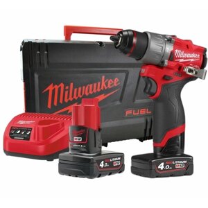 Аккумуляторная дрель-шуруповерт Milwaukee M12 FPD2-402X, 1550 об/мин, 22500 уд/мин, с 2 АКБ 2 Ач и ЗУ, в кейсе, 4933479869