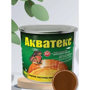 Акватекс"декоративная пропитка и грунтовка объемом 2.7 литра, цвет "Орех