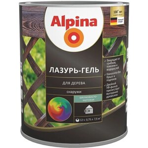 Alpina / Альпина лазурь гель для древесины снаружи помещения 2,5л тик