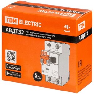 Автоматический Выключатель Дифференциального тока - АВДТ 32 B25 10мА TDM