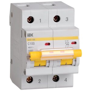 Автоматический выключатель IEK ВА 47-100 (C) 10kA 100 А