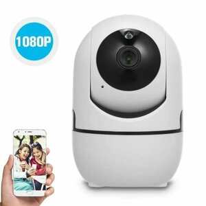 Беспроводная ip камера видеонаблюдения wifi 327 /камера для дома с обзором 360 ночной съемкой и датчиком движения