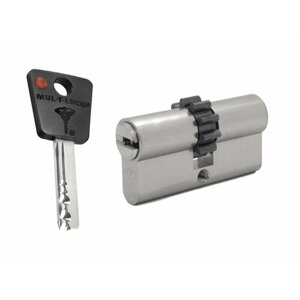 Цилиндр Mul-t-lock 7x7 ключ-ключ (размер 60х35 мм) - Никель, Шестеренка