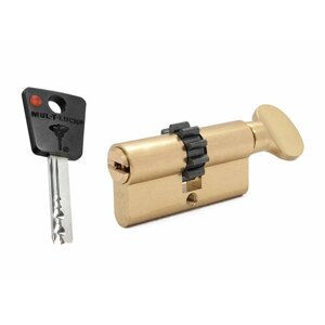 Цилиндр Mul-t-lock 7x7 ключ-вертушка (размер 33х33 мм) - Латунь, Шестеренка