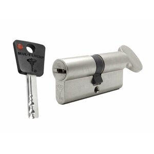 Цилиндр Mul-t-lock 7x7 ключ-вертушка (размер 60х50 мм) - Никель, Флажок