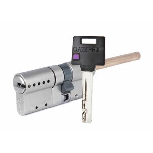 Цилиндр Mul-t-Lock Classic Pro ключ-шток (размер 40х31) - Никель, Флажок (3 ключа)