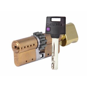 Цилиндр Mul-t-Lock Classic Pro ключ-вертушка (размер 33х43 мм) - Латунь, Шестеренка (3 ключа)