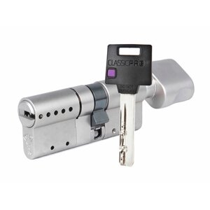 Цилиндр Mul-t-Lock Classic Pro ключ-вертушка (размер 35х31 мм) - Никель, Флажок (5 ключей)