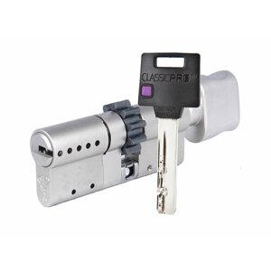 Цилиндр Mul-t-Lock Classic Pro ключ-вертушка (размер 65х45 мм) - Никель, Шестеренка (3 ключа)
