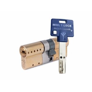 Цилиндр Mul-t-Lock Interactive+ ключ-ключ (размер 40х35 мм) - Латунь, Флажок (3 ключа)