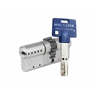 Цилиндр Mul-t-Lock Interactive+ ключ-ключ (размер 45х45 мм) - Никель, Шестеренка (3 ключа)
