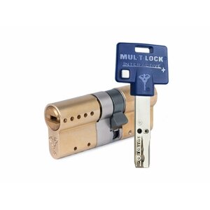 Цилиндр Mul-t-Lock Interactive+ ключ-ключ (размер 55х50 мм) - Латунь, Флажок (5 ключей)