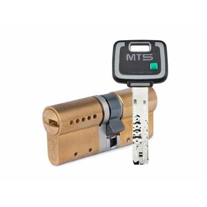 Цилиндр Mul-t-Lock MT5+ ключ-ключ (размер 43х33 мм) - Латунь, Флажок (5 ключей)