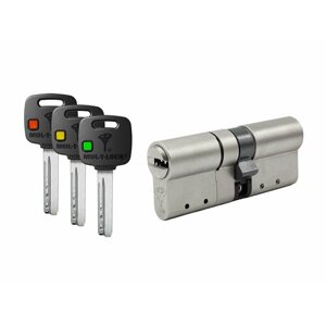 Цилиндр Mul-t-Lock MTL300 Светофор ключ-ключ (размер 50х35 мм) - Никель, Флажок