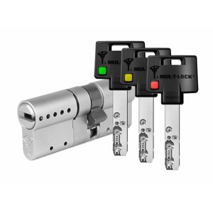 Цилиндр Mul-t-Lock MTL600 Светофор ключ-ключ (размер 35х31 мм) - Никель, Флажок