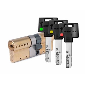 Цилиндр Mul-t-Lock MTL600 Светофор ключ-ключ (размер 40х31 мм) - Латунь, Флажок