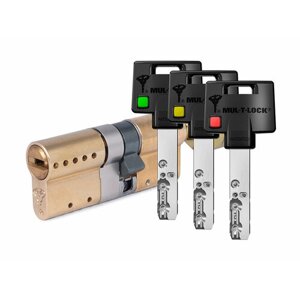 Цилиндр Mul-t-Lock MTL600 Светофор ключ-вертушка (размер 50х50 мм) - Латунь, Флажок