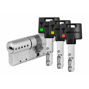 Цилиндр Mul-t-Lock MTL600 Светофор ключ-вертушка (размер 50х65 мм) - Никель, Флажок