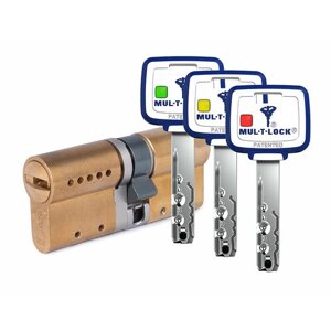 Цилиндр Mul-t-Lock MTL800 Светофор ключ-ключ (размер 31х31 мм) - Латунь, Флажок