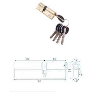 Цилиндровый механизм, личинка для замка) латунь Перфорированный ключ-ключ C50/40 мм