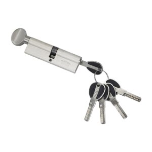 Цилиндровый механизм (личинка для замка)с перфорированным ключами. ключ-вертушка CW100mm SN (Матовый никель) MSM