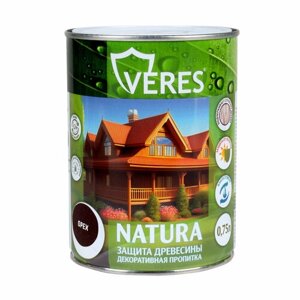 Декоративная пропитка для дерева Veres Natura, полуматовая, 0,75 л, орех