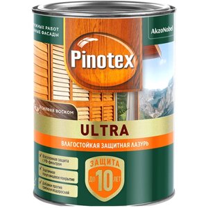 Декоративная Пропитка Pinotex Ultra 10л Тик с Воском для Защиты Древесины до 10 лет / Пинотекс Ультра.
