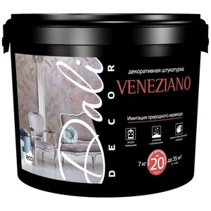 Декоративное покрытие DALI-DECOR штукатурка Veneziano, белый, 7 кг