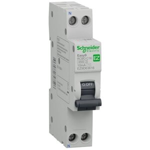 Дифференциальный автомат Schneider Electric Easy 9 2П 10 мА C 4.5 кА AC электромеханический 16 А 10 мА