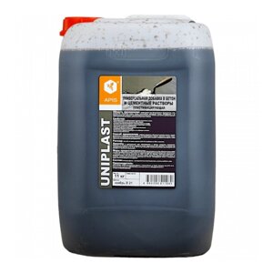 Добавка пластифицирующая в бетонные и цементные растворы APIS Суперпластификатор UNIPLAST, канистра 11 кг