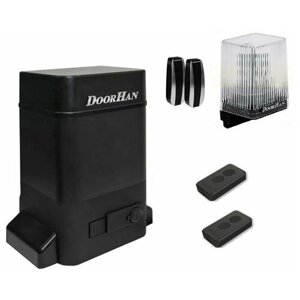 DoorHan SLIDING-1300PRO fullkr0 (серия "PRO "автоматика для ворот до 1300кг: привод, лампа, фотоэлементы, два пульта