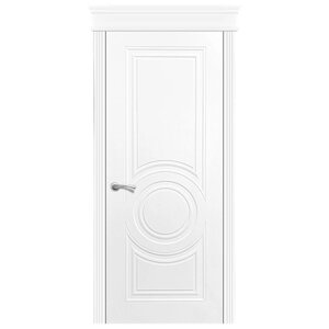 Дверь межкомнатная, Круг , 800*2000 эмаль , цвет белый , коробка +наличники с 2х сторон)