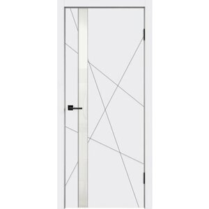 Дверь межкомнатная VellDoris SCANDI S Z1, белый, 700x2000, LR, стекло лакобель белое, без врезки замка и петель